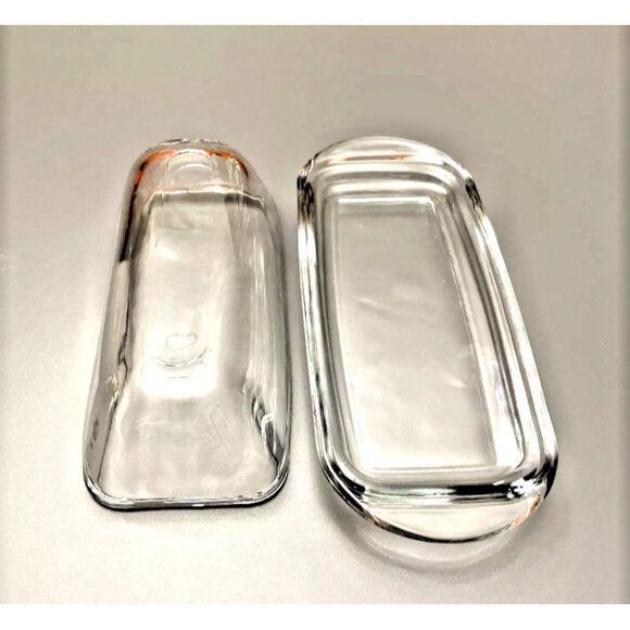 Glass Butter Dish s/Lid Clear glass Durable Multi Purpose 7.5 X 3 Inches EUC - Picture 3 of 6